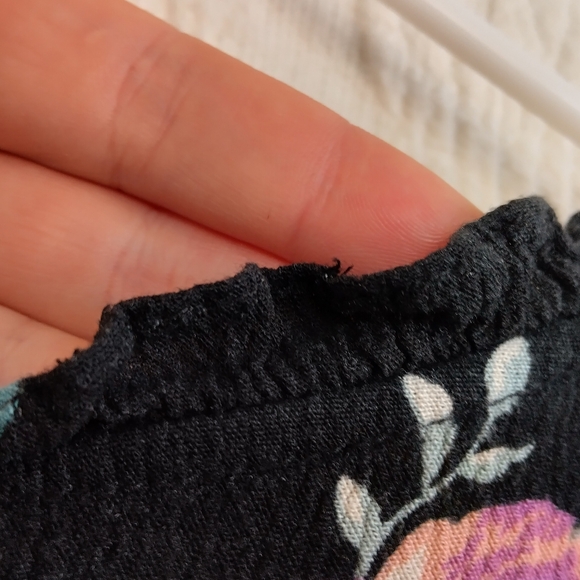 Xhiliration Floral Mini Dress Flutter Sleeves VNeck Ruffles Cottagecore Western - Picture 9 of 9